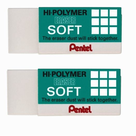 borracha hi-polymer eraser soft 2 unidades borracha hi-polymer eraser soft 2 unidades