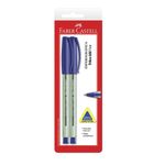 caneta esferográfica trilux ponta fina azul 2 unidades sm/tripfaz faber-castell