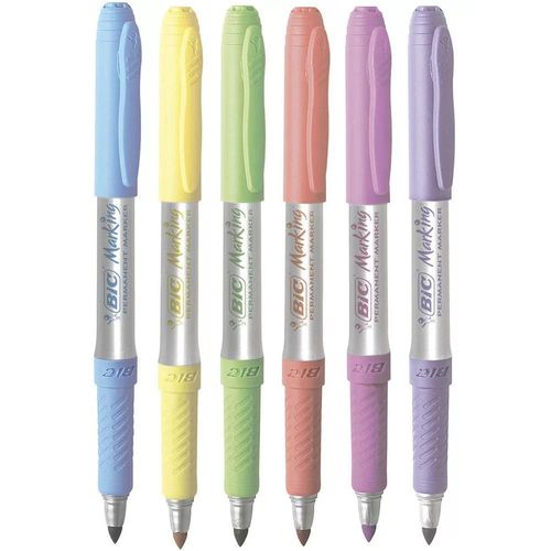 caneta marcador permanente marking pastéis 6 cores