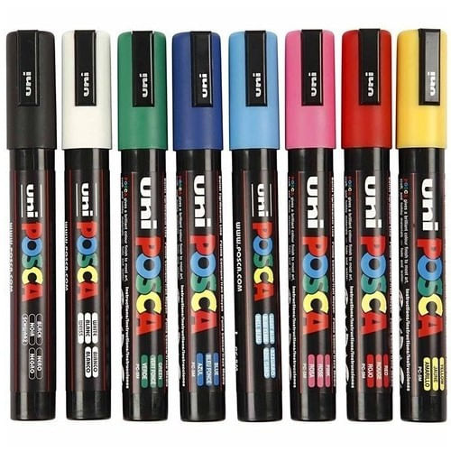 caneta marcador perma uni posca 2.0mm pc-5m com 8 unidades 58.9200 sertic