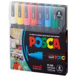 caneta marcador perma uni posca 2.0mm pc-5m com 8 unidades 58.9200 sertic