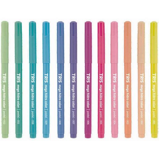 caneta hidrog 12 cores tris mega hidrocolor tom pastel 688176 summit caneta hidrog 12 cores tris mega hidrocolor tom pastel 688176 summit