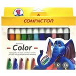 caneta hidrográfica 12 cores compactor color caneta hidrográfica 12 cores compactor color