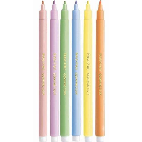 caneta hidrog 6 cores neo pen gigante pastel compactor