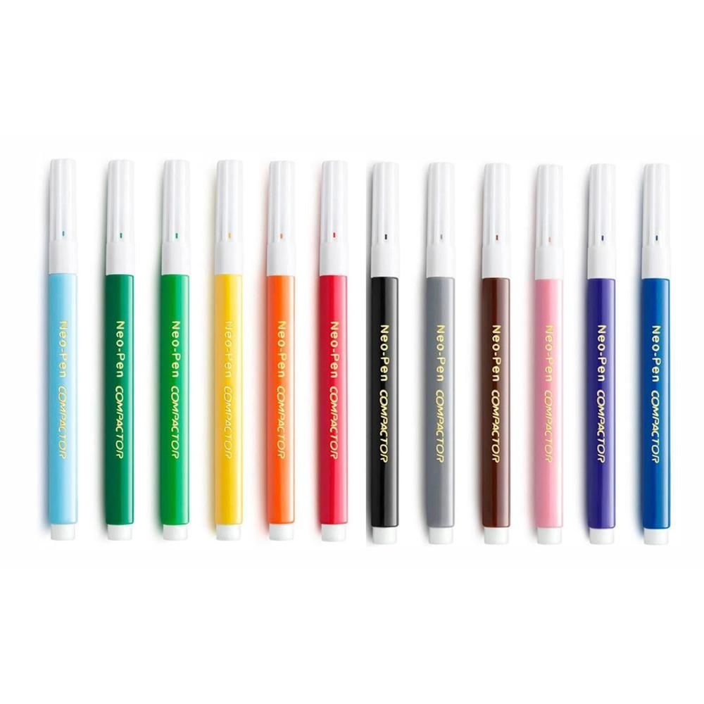 Caneta Hidrográfica 12 Cores Neo Pen Mirim Compactor - Livrarias