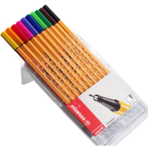 caneta hidrográfica 10 cores stabilo sertic
