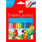 caneta hidrográfica 12 cores lavável estojo cartão faber-castell