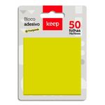 bloco adesivo transparente amarelo 50 folhas
