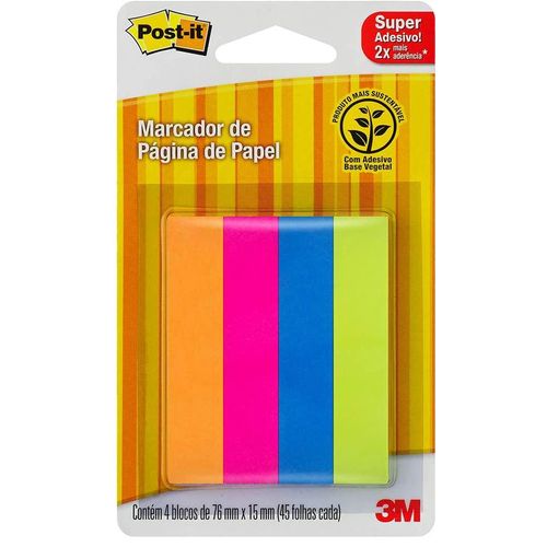 post it flags 180f cores sortidas 76x15mm papel 3m blister