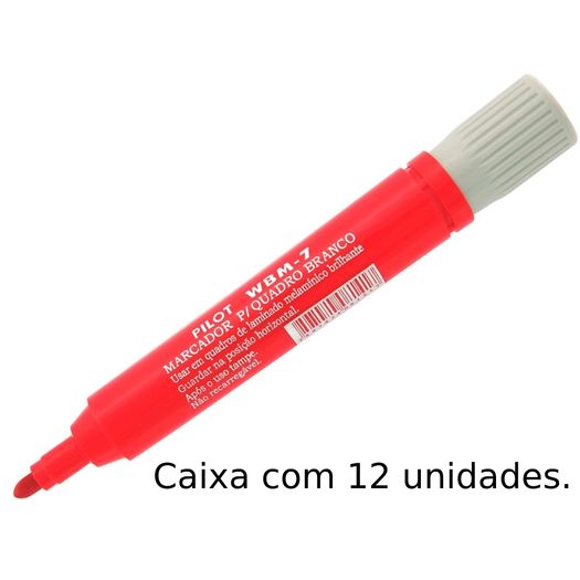 Caneta Para Quadro Branco Vermelha 12 Unidades Wbm-7 Pilot