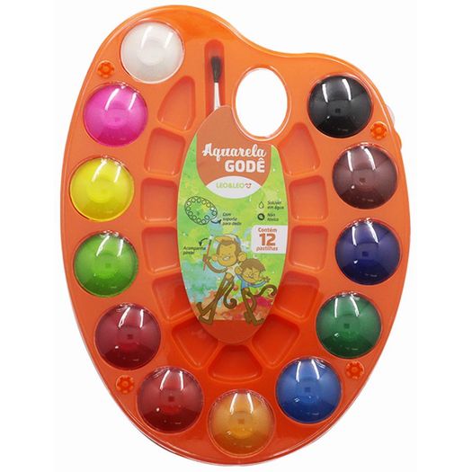 tinta aquarela pastilha godê 12 cores tinta aquarela pastilha godê 12 cores