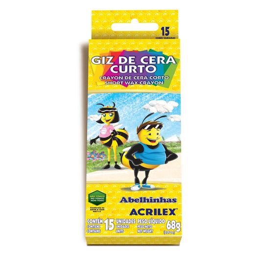 giz de cera toquinho 15 cores giz de cera toquinho 15 cores