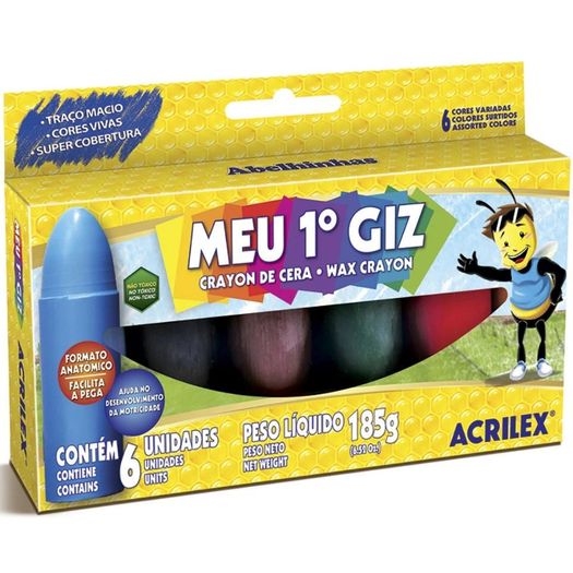 gizão de cera meu 1º giz com 6 cores gizão de cera meu 1º giz com 6 cores