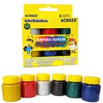 tinta guache fantasia glitter 6 cores tinta guache fantasia glitter 6 cores