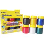 tinta guache fantasia glitter 6 cores tinta guache fantasia glitter 6 cores
