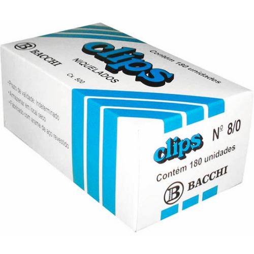 clips n 8/0 500gr 180un bacchi