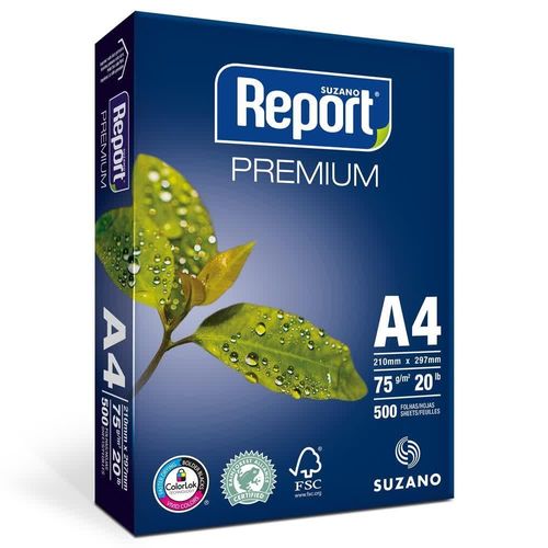 papel sulfite report 75g a4 500fl resma