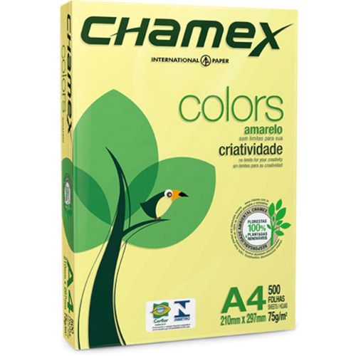 chamex color a4 amarelo 500 folhas