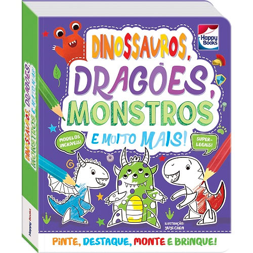 colorir e montar - dinossauros, dragões, monstros