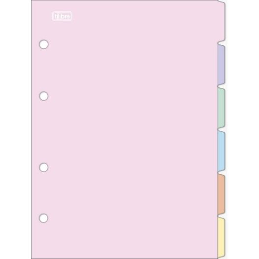 divisória fichário colegial 6 divisões académie pastel 322644 tilibra divisória fichário colegial 6 divisões académie pastel 322644 tilibra