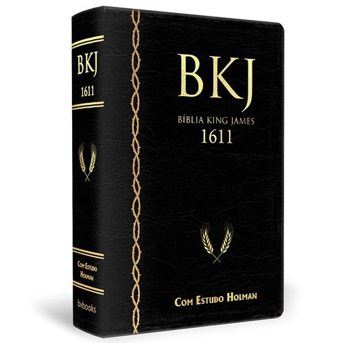 bíblia king james 1611 com estudo holman - preta