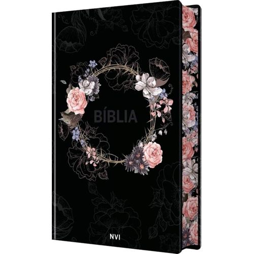 biblia sagrada nvi - flores preta