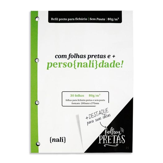 refil bloco fichário a4 sem pauta 30 folhas pretas refil bloco fichário a4 sem pauta 30 folhas pretas