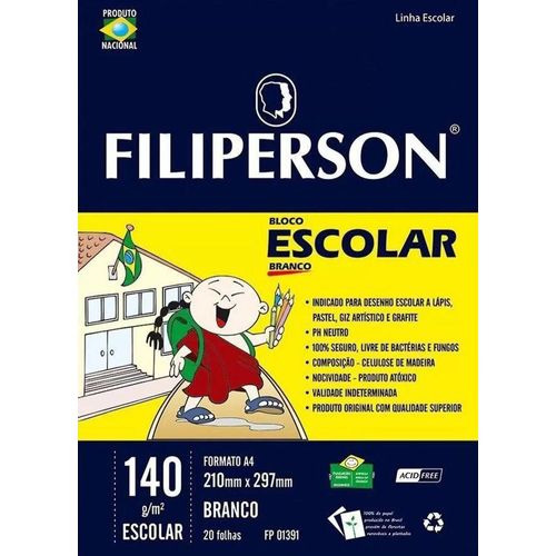 bloco desenho escolar a4 20f 140g br 1391 filiperson