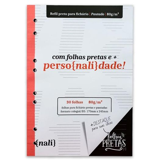 refil bloco fichário colegial pautado 30 folhas pretas refil bloco fichário colegial pautado 30 folhas pretas