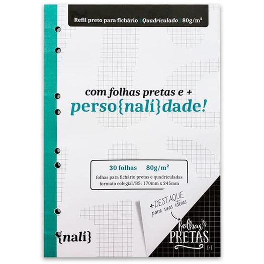 refil bloco fichário colegial quadriculado 30 folhas pretas refil bloco fichário colegial quadriculado 30 folhas pretas