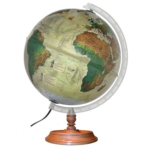 globo terrestre histórico 30cm com led globo terrestre histórico 30cm com led