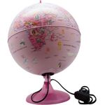 globo terrestre geográfico pink zoo 25cm com led globo terrestre geográfico pink zoo 25cm com led