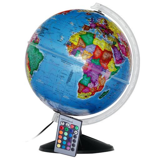 globo terrestre prisma político 30cm com led multicolor globo terrestre prisma político 30cm com led multicolor
