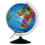 globo terrestre prisma político 30cm com led multicolor