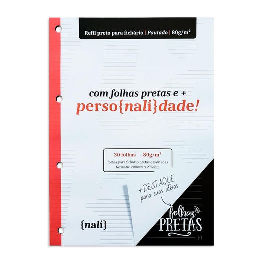 refil bloco fichário a4 pautado 30 folhas pretas refil bloco fichário a4 pautado 30 folhas pretas