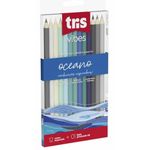 lápis de cor 12 cores vibes oceano + lápis 6b lápis de cor 12 cores vibes oceano + lápis 6b