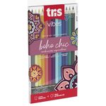 lápis de cor 12 cores vibes boho chic + lápis 6b lápis de cor 12 cores vibes boho chic + lápis 6b