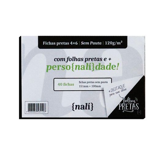 fichas pretas 4x6 sem pauta 120g 40 folhas fichas pretas 4x6 sem pauta 120g 40 folhas