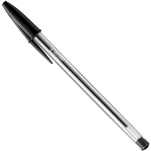 caneta esferográfica preta cristal 1.0mm ponta media bic