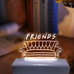 luminária acrílico e mdf sofá friends