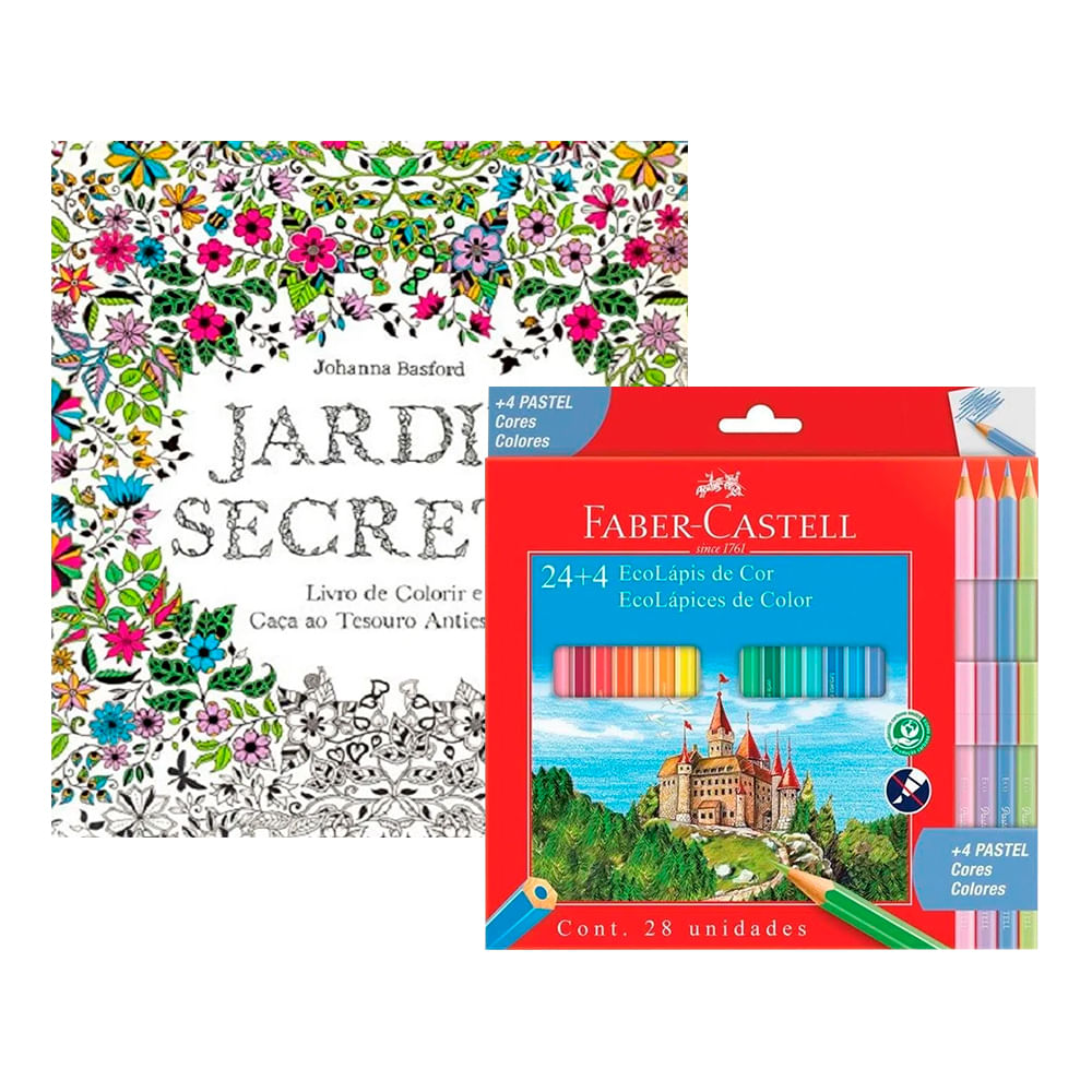 Coleção Especial - Livro de colorir jardim secreto + Lápis de cor -  Livrarias Curitiba