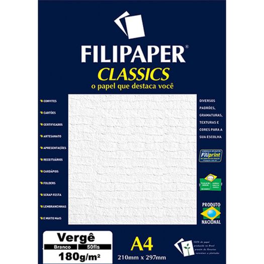 papel vergê a4 50 folhas 180g branco papel vergê a4 50 folhas 180g branco