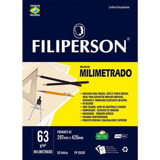 bloco milimetrado a3 50f 63g bloco milimetrado a3 50f 63g