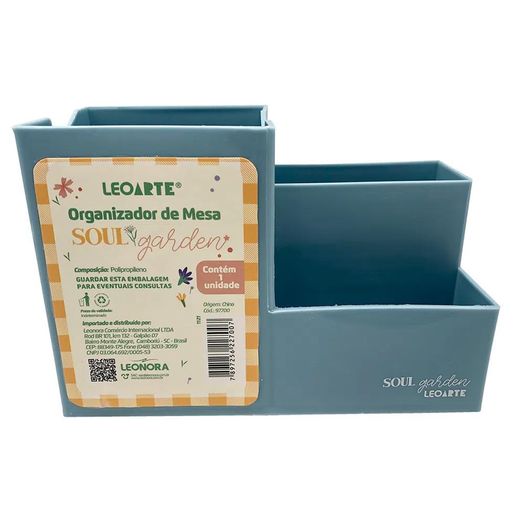 organizador de mesa 3 divisórias soul garden azul organizador de mesa 3 divisórias soul garden azul