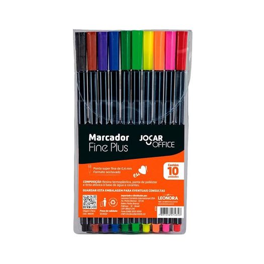 marcador fine plus 10 cores marcador fine plus 10 cores