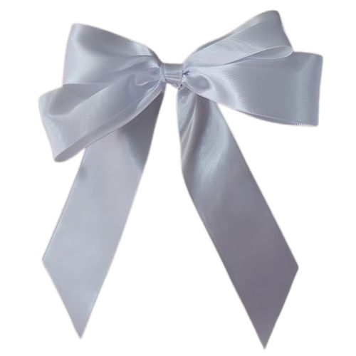 laço duplo pronto de cetim branco liso