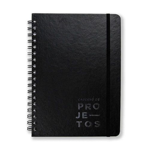 caderno de projetos clássico preto 80 folhas