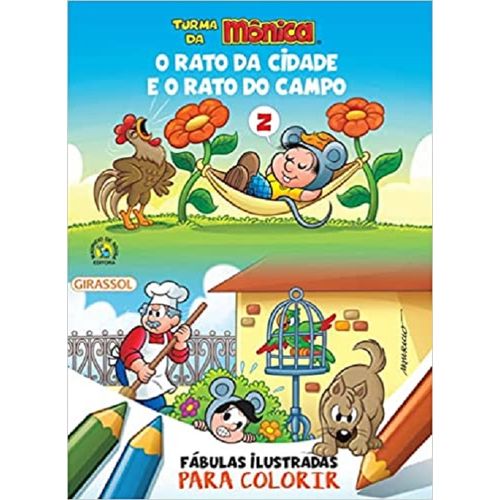 turma da mônica - fábulas ilustradas para colorir - o rato da cidade e o rato do campo