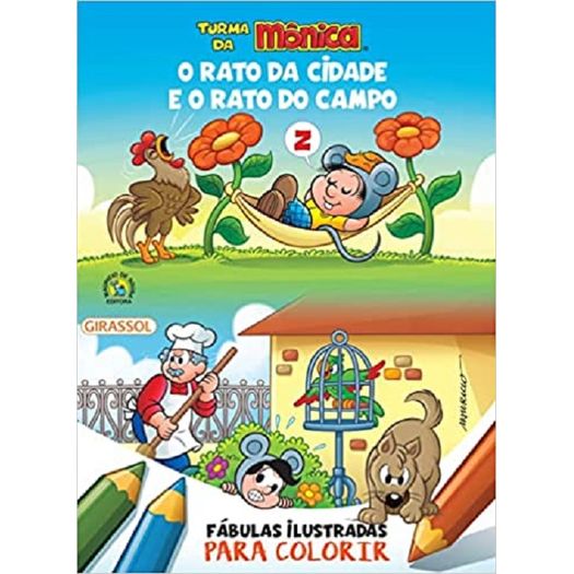 turma da mônica - fábulas ilustradas para colorir - o rato da cidade e o rato do campo turma da mônica - fábulas ilustradas para colorir - o rato da cidade e o rato do campo
