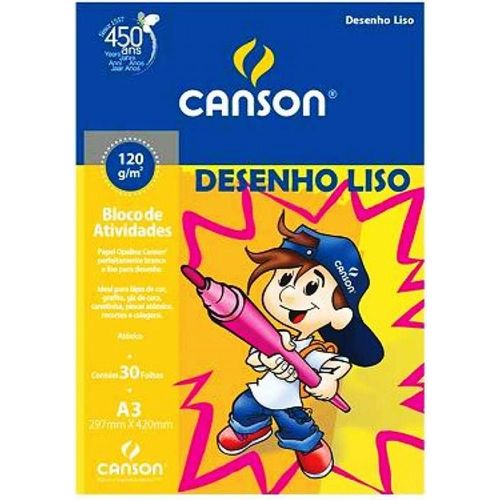 bloco desenho a3 30f 120g liso branco